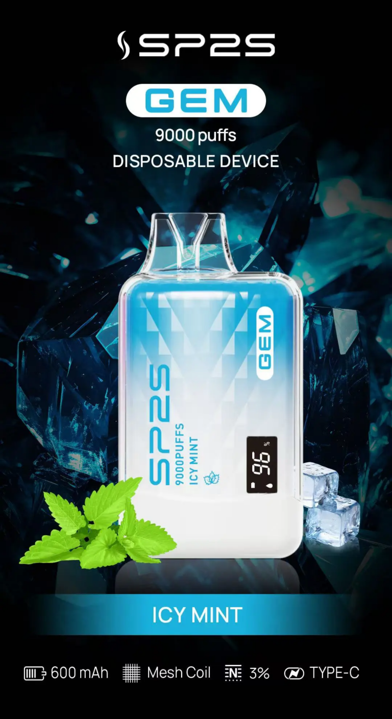 sp2s 9000口一次性電子煙冰涼薄荷口味長效大容量 | 多種口味