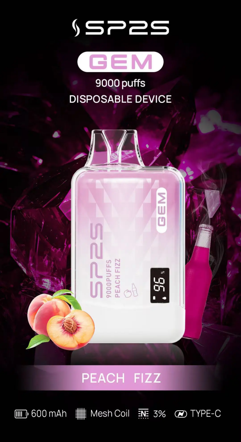 sp2s 9000口一次性電子煙蜜桃氣泡口味長效大容量 | 多種口味